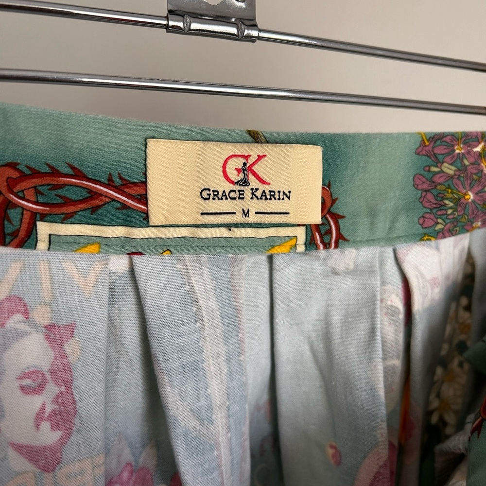 Grace Karin Viva Frida Colorful A-Line Skirt size Medium - Picture 5 of 6